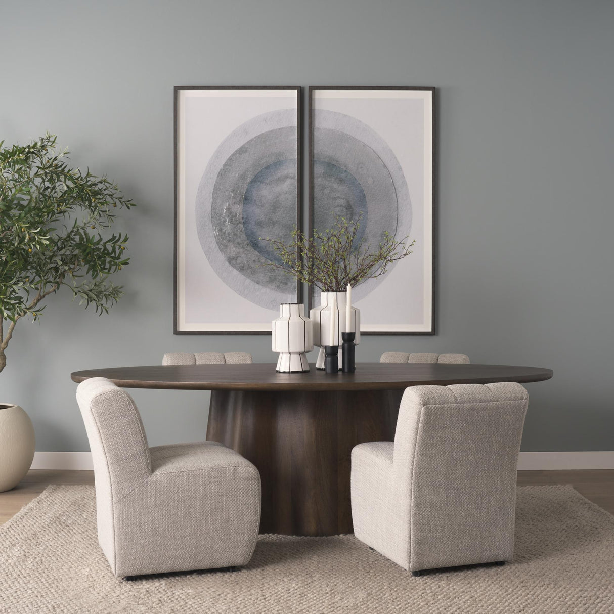Mercana Wilkins Gray Performance Fabric Upholstered Dining Chair