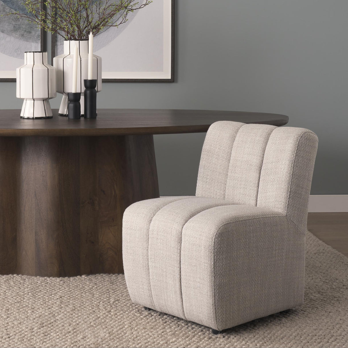 Mercana Wilkins Gray Performance Fabric Upholstered Dining Chair