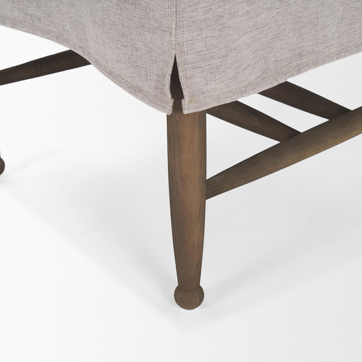 Mercana Whitley Gray Performance Fabric w/ Oak Wood Dining Chair