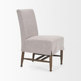 Mercana Whitley Gray Performance Fabric w/ Oak Wood Dining Chair