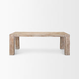 Mercana McArthur 84" Whitewash Reclaimed Wood Dining Table