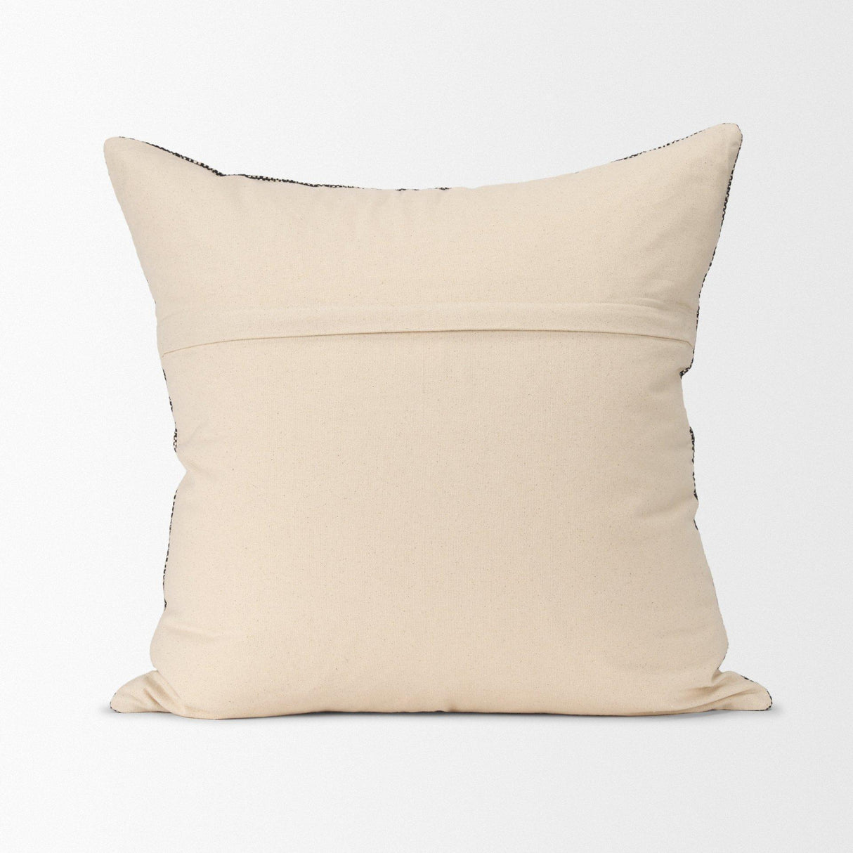 Mercana Jalia Cream and Black Cotton Decorative Square Pillow Cover