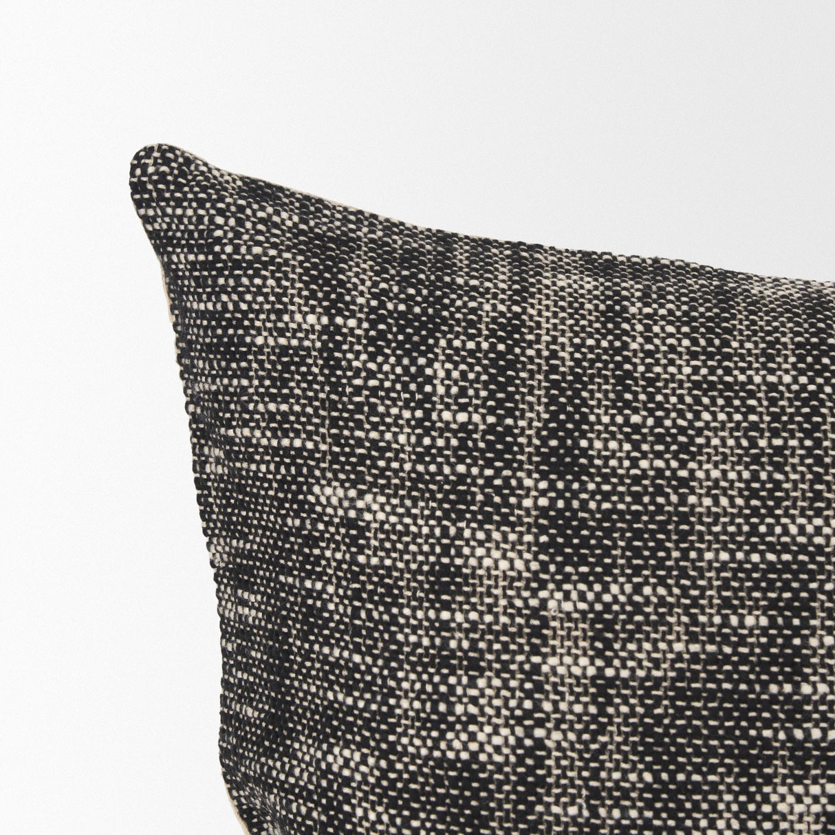 Mercana Jalia Cream and Black Cotton Decorative Square Pillow Cover