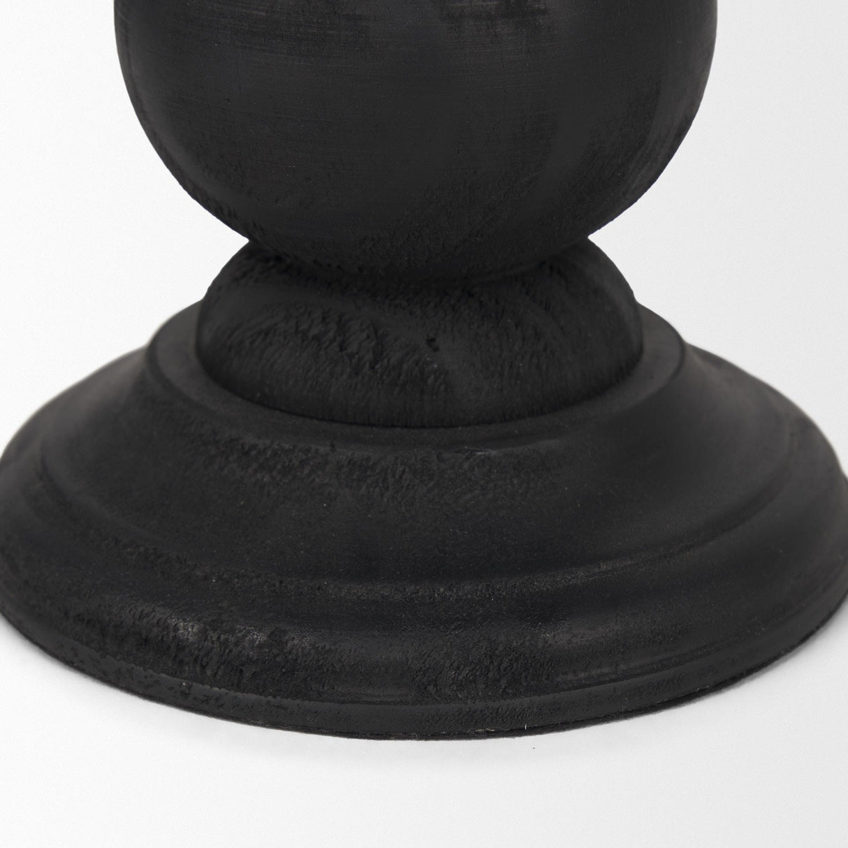Mercana Wanda Matte Black Wood Pillar Candle Holders (Set of 2)