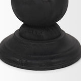 Mercana Wanda Matte Black Wood Pillar Candle Holders (Set of 2)