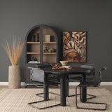 Mercana Wanda Matte Black Wood Pillar Candle Holders (Set of 2)
