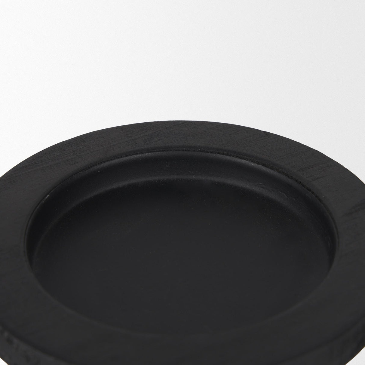 Mercana Wanda Matte Black Wood Pillar Candle Holders (Set of 2)