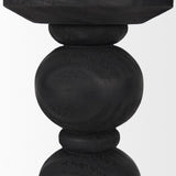 Mercana Wanda Matte Black Wood Pillar Candle Holders (Set of 2)