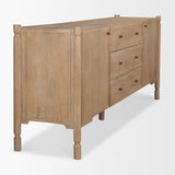 Mercana Phil Light Brown Wood 2 Door 3 Drawer Closed Sideboard