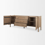 Mercana Phil Light Brown Wood 2 Door 3 Drawer Closed Sideboard