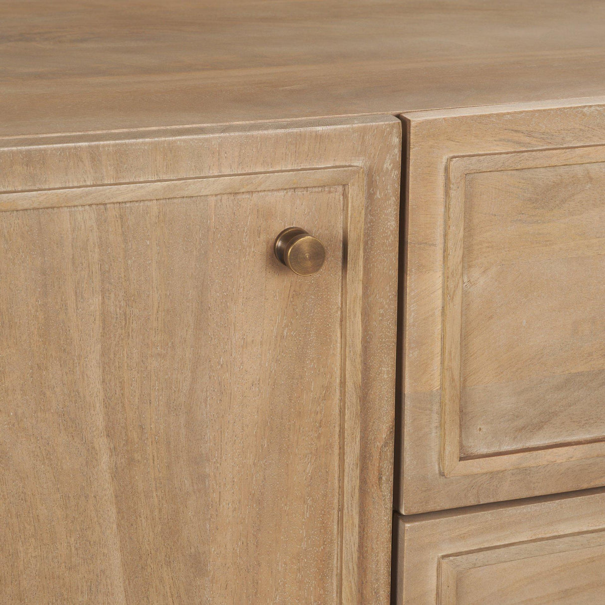 Mercana Phil Light Brown Wood 2 Door 3 Drawer Closed Sideboard