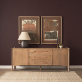 Mercana Phil Light Brown Wood 2 Door 3 Drawer Closed Sideboard