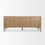 Mercana Phil Light Brown Wood 2 Door 3 Drawer Closed Sideboard