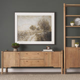Mercana Phil Light Brown Wood 2 Door 1 Drawer w/ Pull Down Media Console