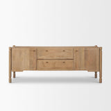 Mercana Phil Light Brown Wood 2 Door 1 Drawer w/ Pull Down Media Console