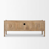 Mercana Phil Light Brown Wood 2 Door 1 Drawer w/ Pull Down Media Console