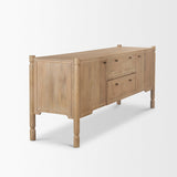 Mercana Phil Light Brown Wood 2 Door 1 Drawer w/ Pull Down Media Console