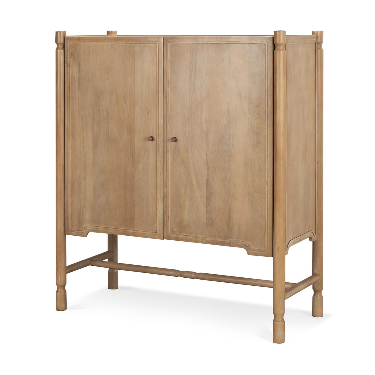 Mercana Phil Light Brown Wood 2 Door Bar Cabinet