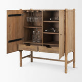 Mercana Phil Light Brown Wood 2 Door Bar Cabinet