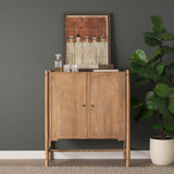 Mercana Phil Light Brown Wood 2 Door Bar Cabinet