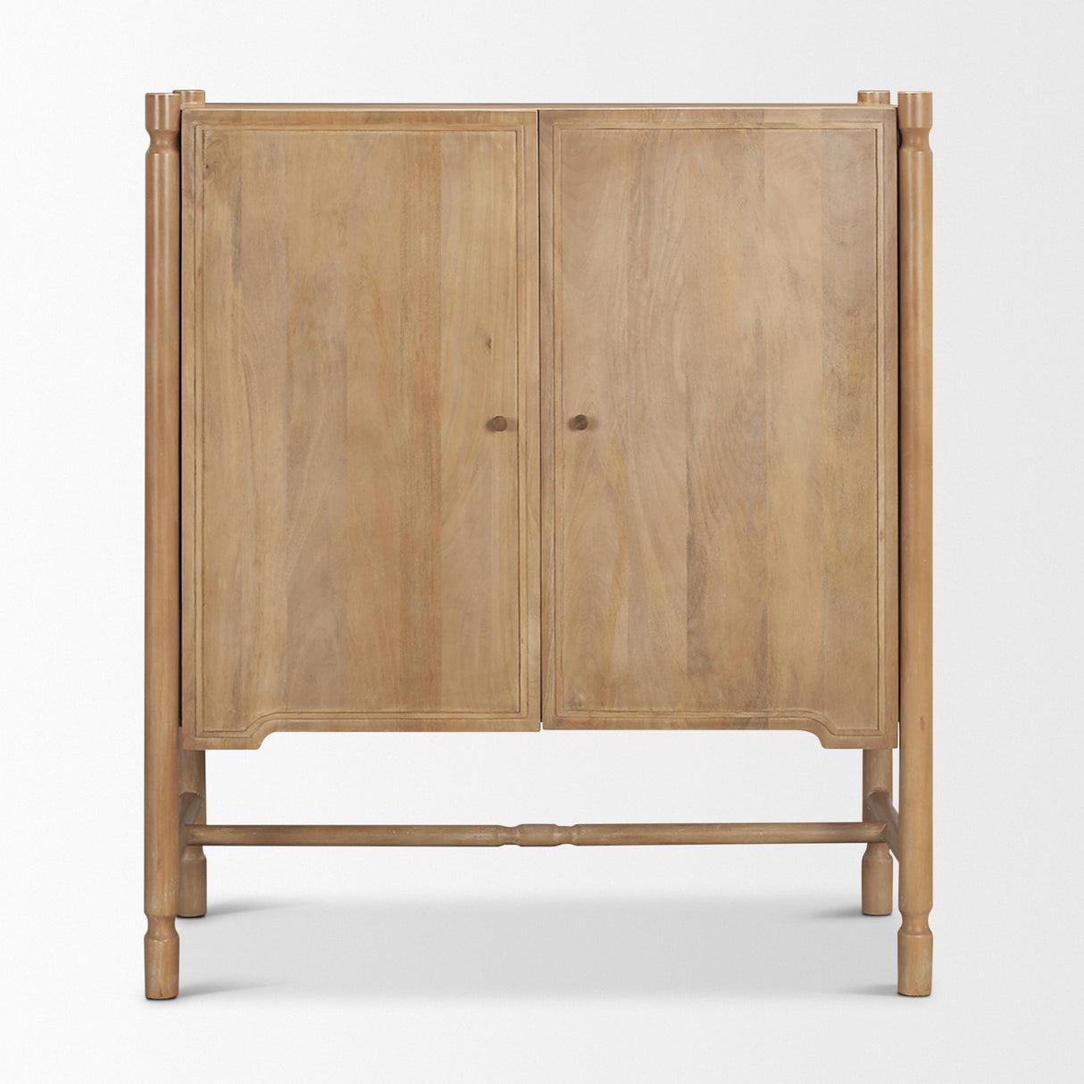 Mercana Phil Light Brown Wood 2 Door Bar Cabinet
