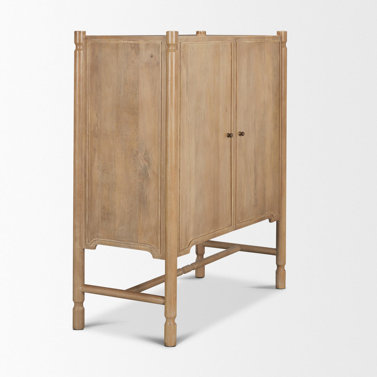 Mercana Phil Light Brown Wood 2 Door Bar Cabinet