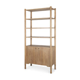 Mercana Phil Light Brown Wood 2 Door 3 Shelves Open Shelving Unit
