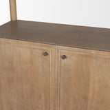 Mercana Phil Light Brown Wood 2 Door 3 Shelves Open Shelving Unit