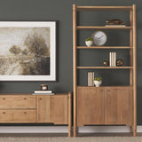 Mercana Phil Light Brown Wood 2 Door 3 Shelves Open Shelving Unit
