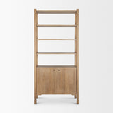 Mercana Phil Light Brown Wood 2 Door 3 Shelves Open Shelving Unit