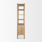 Mercana Phil Light Brown Wood 2 Door 3 Shelves Open Shelving Unit