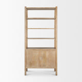 Mercana Phil Light Brown Wood 2 Door 3 Shelves Open Shelving Unit