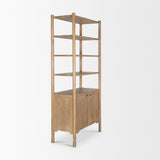 Mercana Phil Light Brown Wood 2 Door 3 Shelves Open Shelving Unit