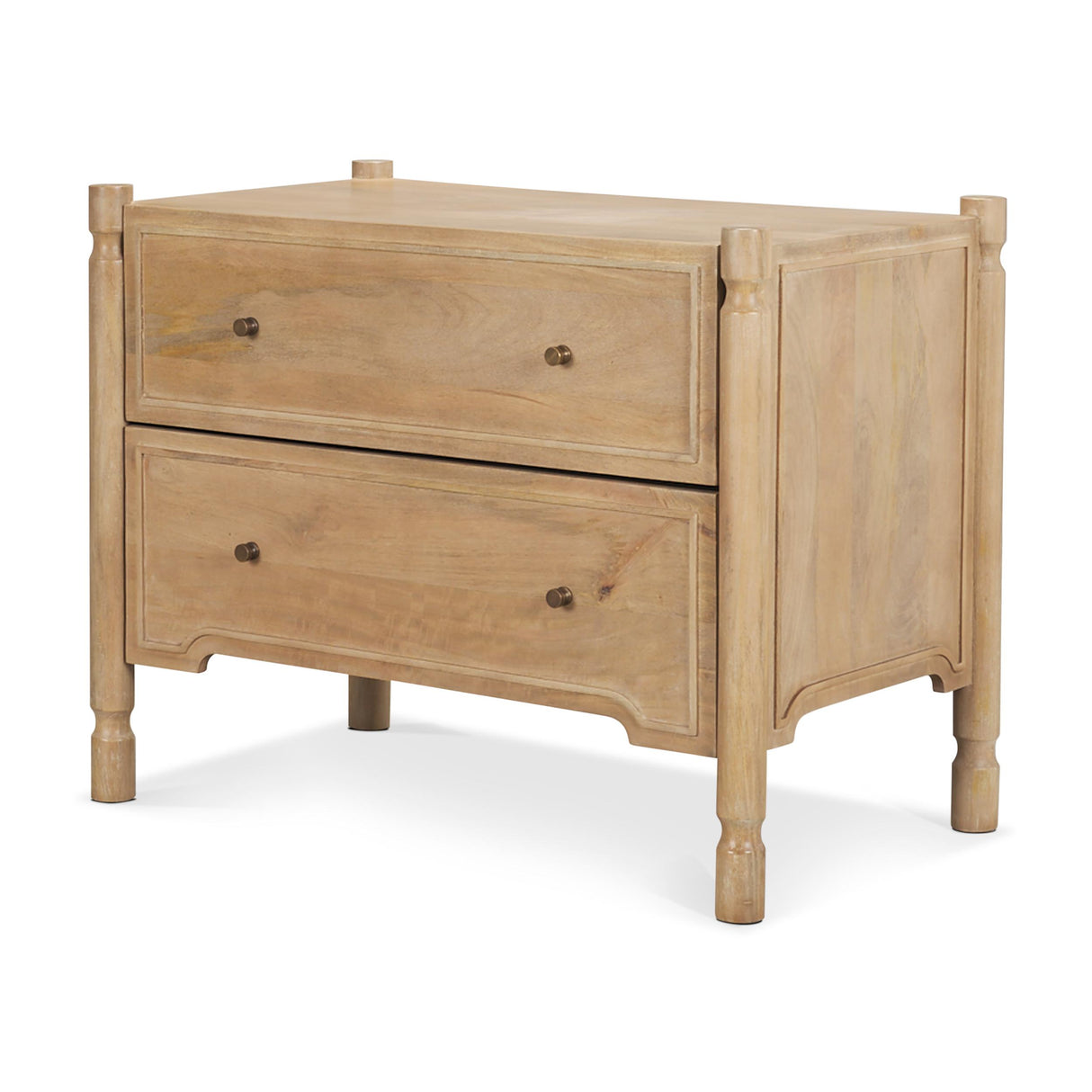 Mercana Phil Light Brown Wood 2 Drawer Accent Cabinet