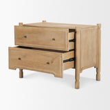 Mercana Phil Light Brown Wood 2 Drawer Accent Cabinet