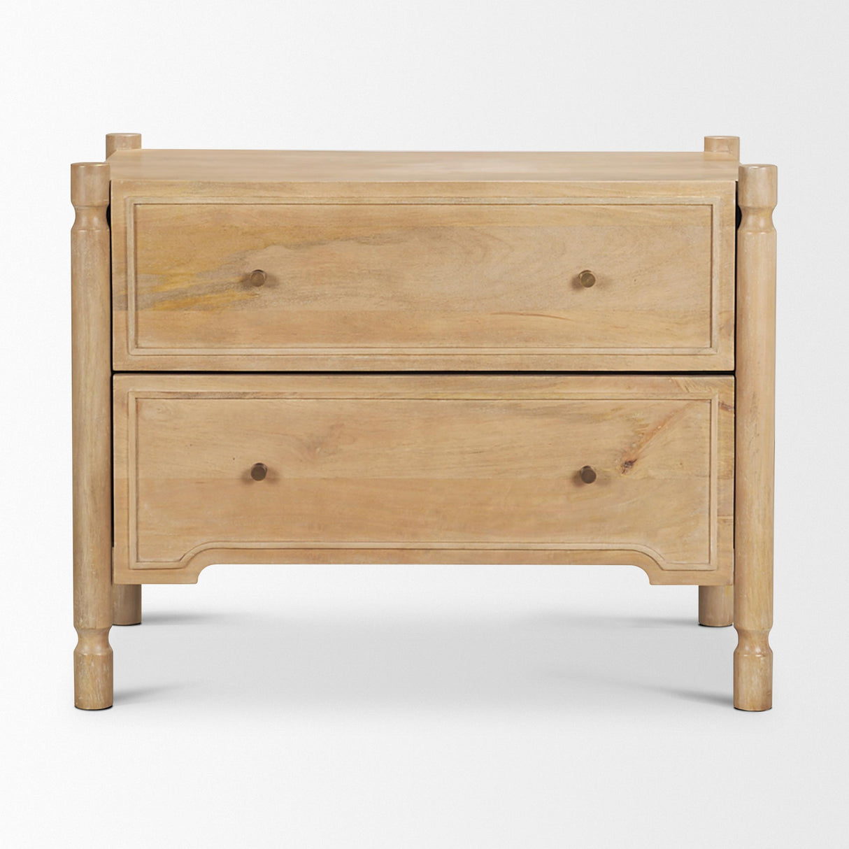 Mercana Phil Light Brown Wood 2 Drawer Accent Cabinet