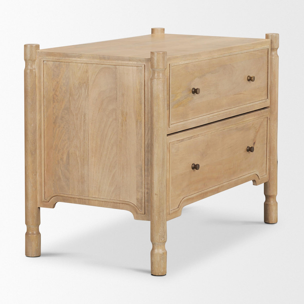 Mercana Phil Light Brown Wood 2 Drawer Accent Cabinet