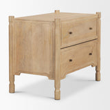 Mercana Phil Light Brown Wood 2 Drawer Accent Cabinet