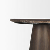 Mercana Allyson 32" Round Dark Brown wood w/ Cappuccino Marble Top Bistro Table