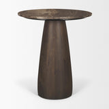 Mercana Allyson 32" Round Dark Brown wood w/ Cappuccino Marble Top Bistro Table