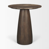 Mercana Allyson 32" Round Dark Brown wood w/ Cappuccino Marble Top Bistro Table
