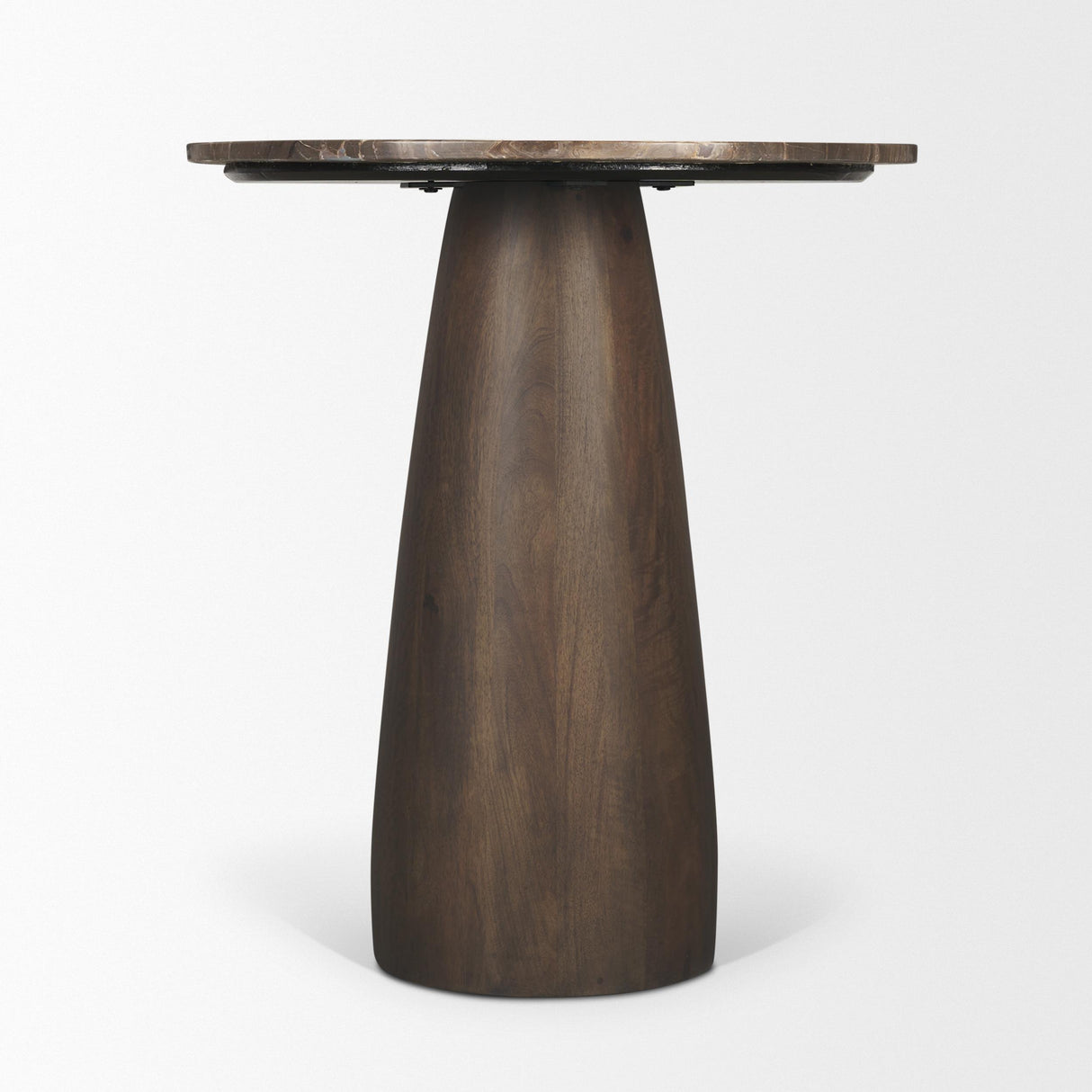 Mercana Allyson 32" Round Dark Brown wood w/ Cappuccino Marble Top Bistro Table