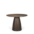 Mercana Allyson 42" Round Dark Brown w/ Cappuccino Marble Pedestal Dining Table