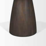 Mercana Allyson 54" Round Dark Brown w/ Cappuccino Marble Pedestal Dining Table