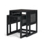 Mercana Grier Set of 2 Black Wood w/ Black Cane Nesting Accent Tables