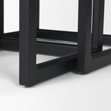 Mercana Grier Set of 2 Black Wood w/ Black Cane Nesting Accent Tables