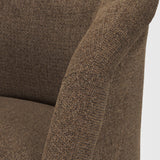 Mercana Curtis Brown Fabric Barrelback Half-Moon Base Dining Armchair