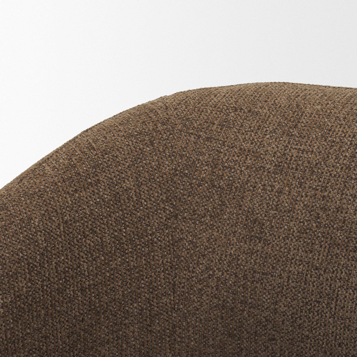 Mercana Curtis Brown Fabric Barrelback Half-Moon Base Dining Armchair