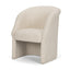 Mercana Curtis Cream Fabric Barrelback Half-Moon Base Dining Armchair