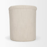 Mercana Curtis Cream Fabric Barrelback Half-Moon Base Dining Armchair